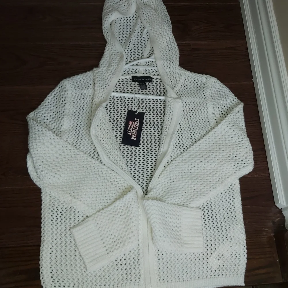 💢SOLD💢Streetwear Society Open Knit Zipped up Hoodie - Picture 10 of 13